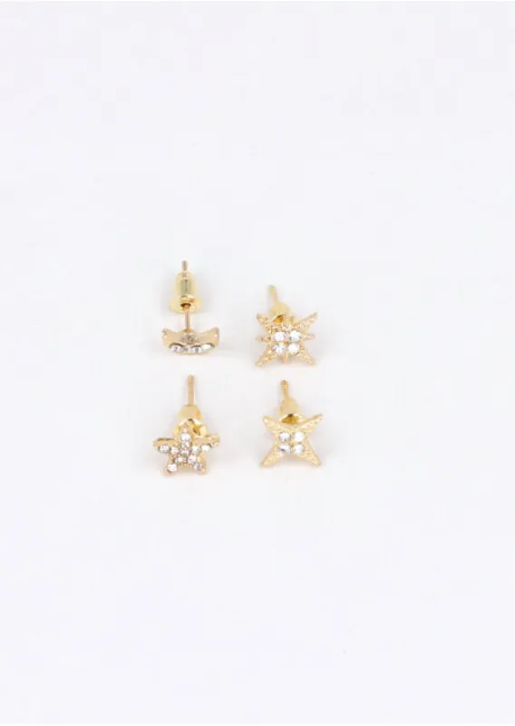 Set 2 Pares Aretes Studs Estrella sold by Shasa