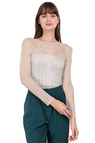 Bodysuit Manga Larga Detalle Brillos sold by Shasa