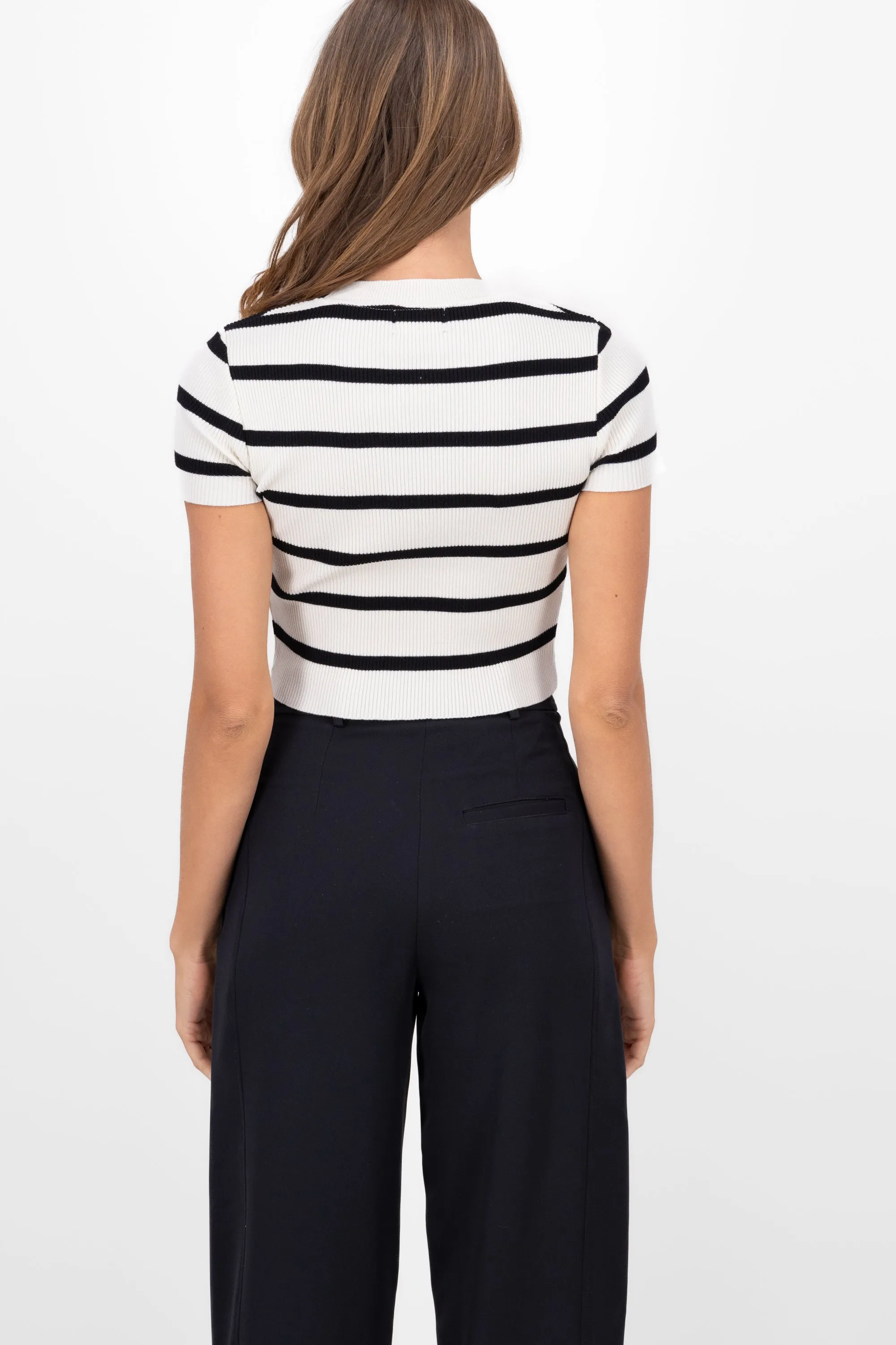 Top Tejido Manga Corta Con Rayas Delgadas Hypsters sold by Shasa product image thumbnail 4