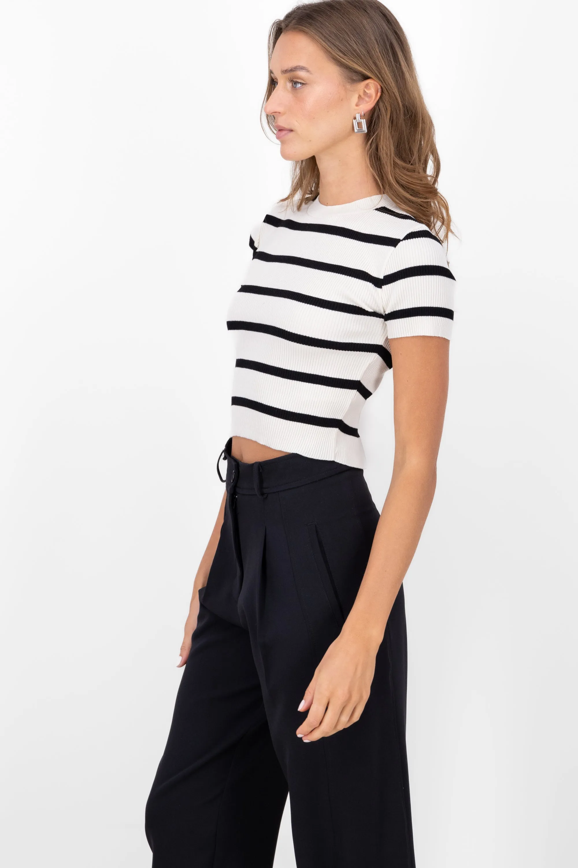 Top Tejido Manga Corta Con Rayas Delgadas Hypsters sold by Shasa product image thumbnail 3