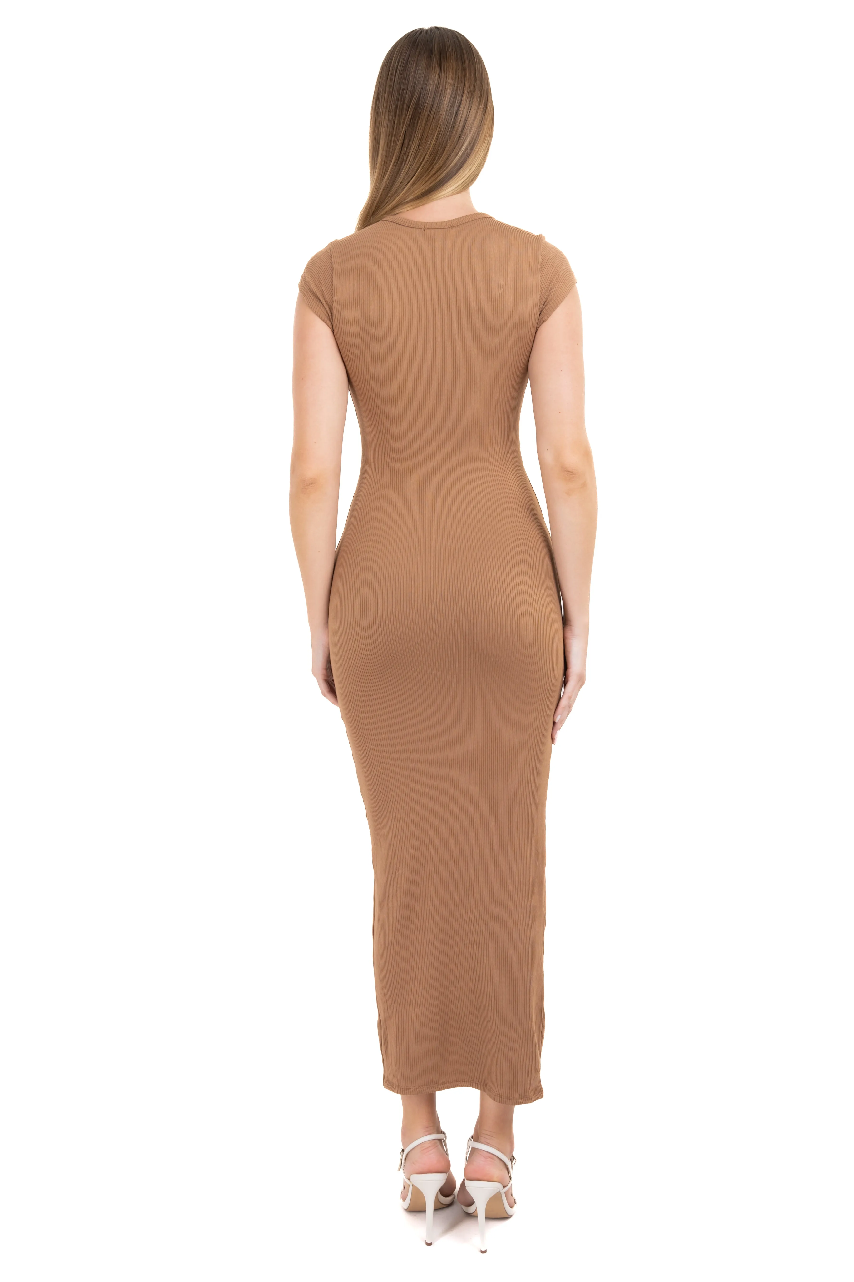 Vestido maxi acanalado liso sold by Shasa product image thumbnail 4
