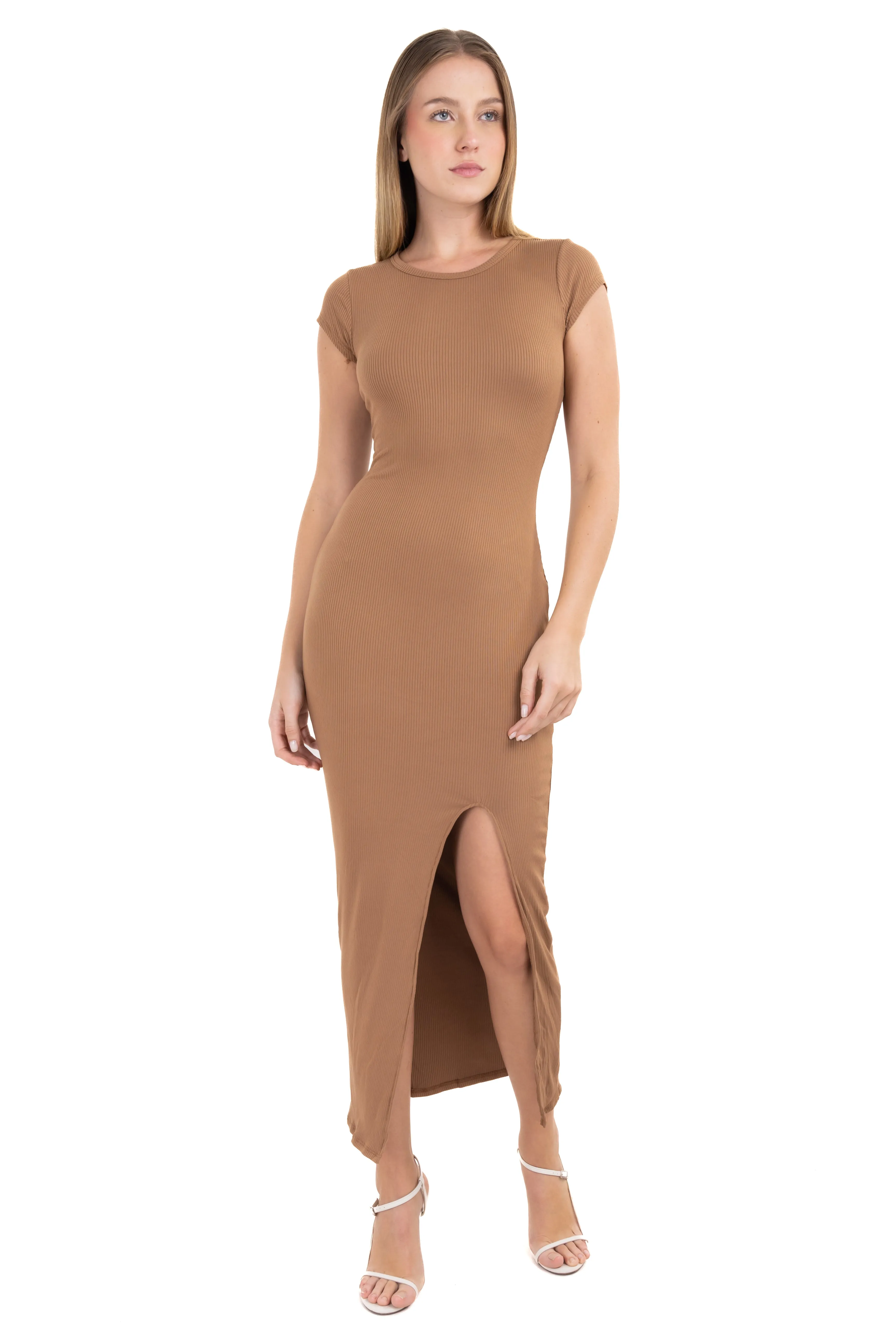 Vestido maxi acanalado liso sold by Shasa product image thumbnail 2