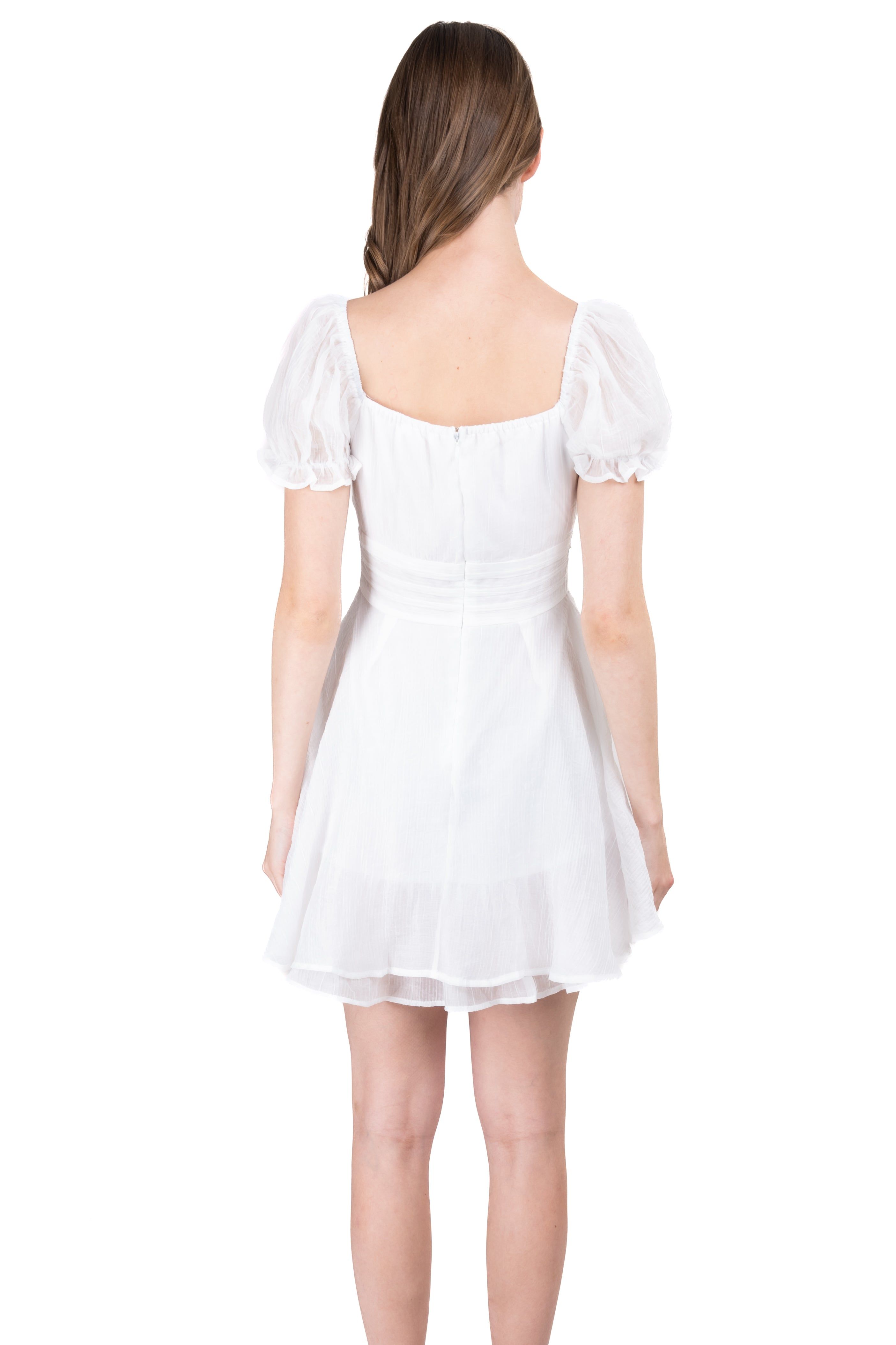 Vestido mini monocolor manga abullonada sold by Shasa product image thumbnail 4