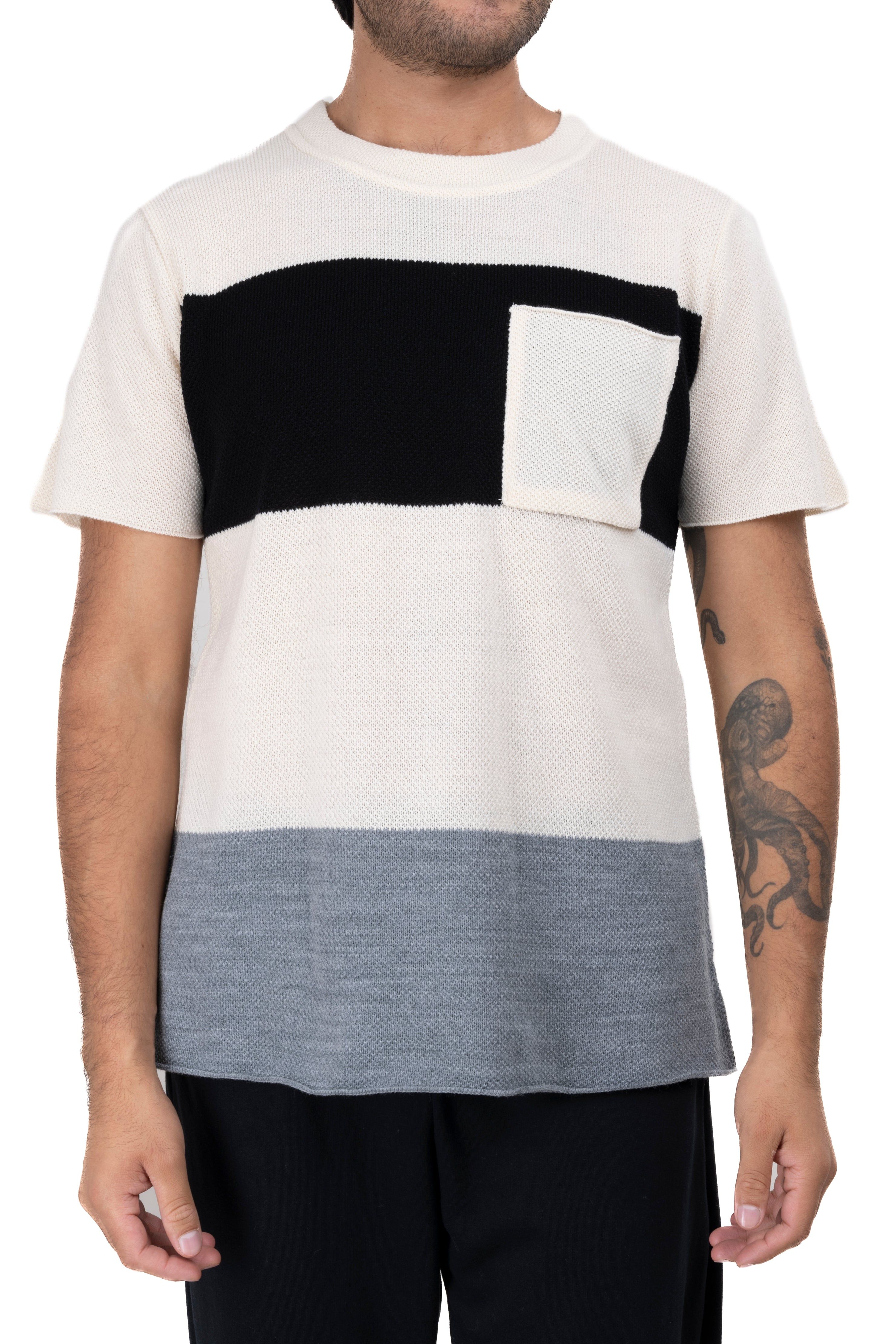 Playera tejida bloques bolsillo sold by Shasa