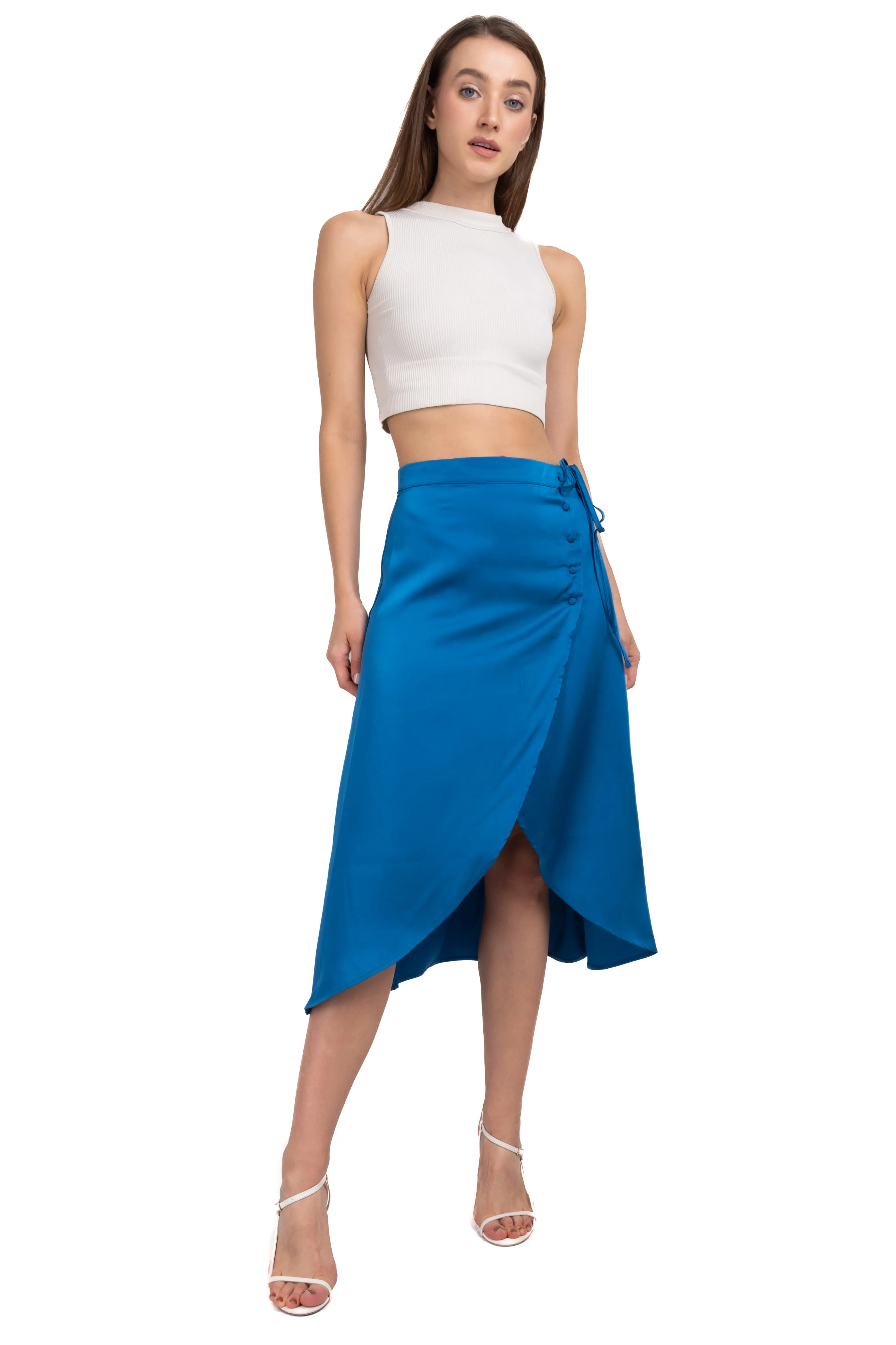 Falda midi cruzada satín sold by Shasa product image thumbnail 2