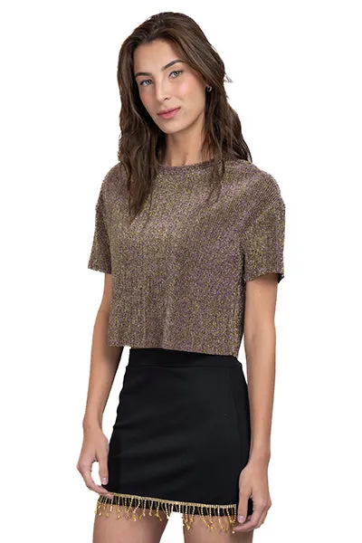 Top Crop Manga Corta Brillos sold by Shasa product image thumbnail 3