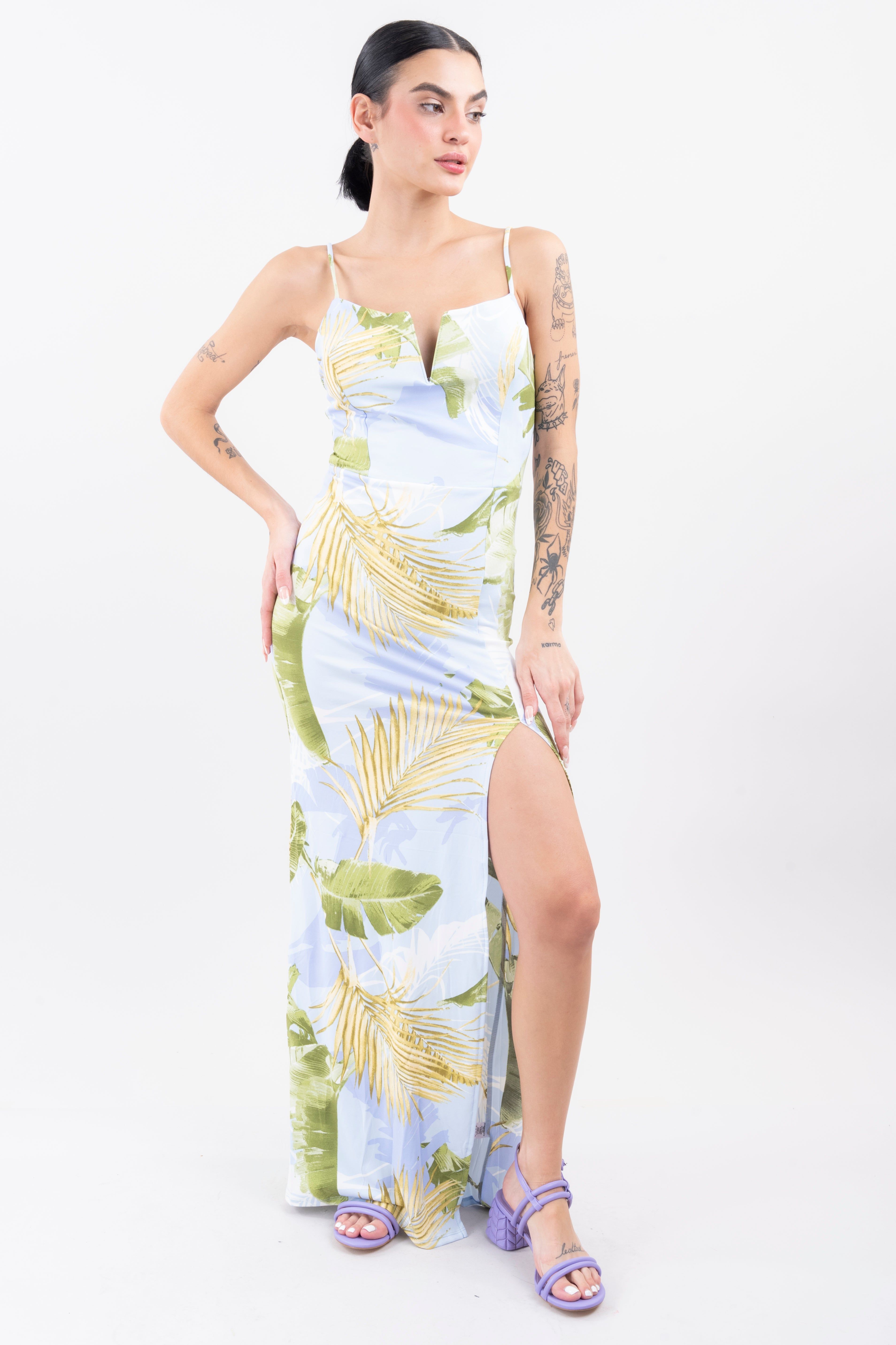 Vestido maxi abertura tropical sold by Shasa product image thumbnail 2