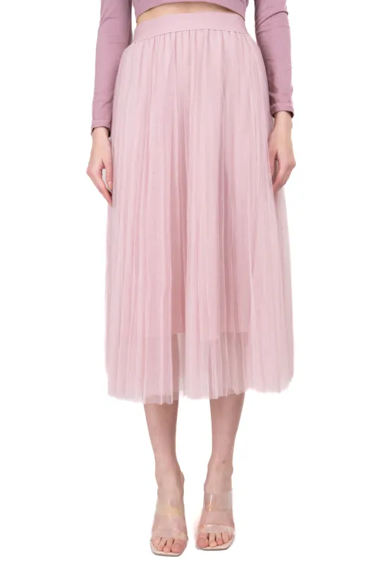 Falda midi plisada mesh sold by Shasa