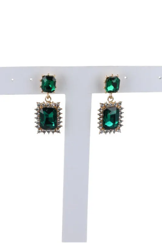 Aretes colgantes cuadros brillos sold by Shasa