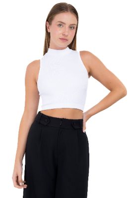 Top acanalado cuello redondo sold by Shasa