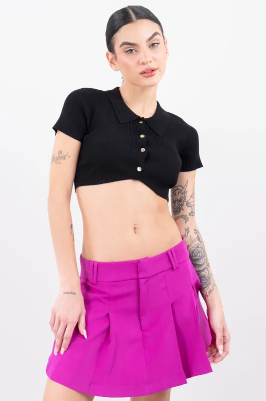 Top cuello polo acanalado sold by Shasa