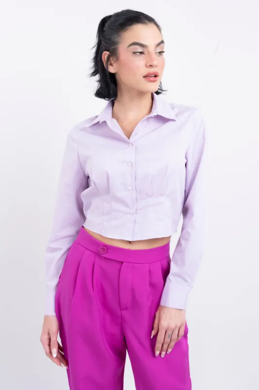 Camisa crop pinzas sold by Shasa