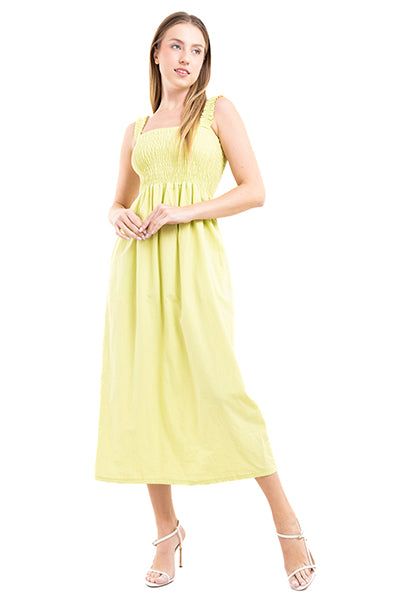 Vestido maxi tirantes smock sold by Shasa