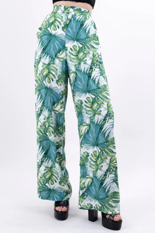 Pantalón wide leg estampado tropical sold by Shasa