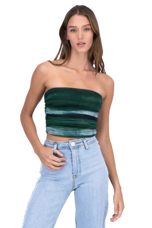 Top strapless mesh estampado sold by Shasa