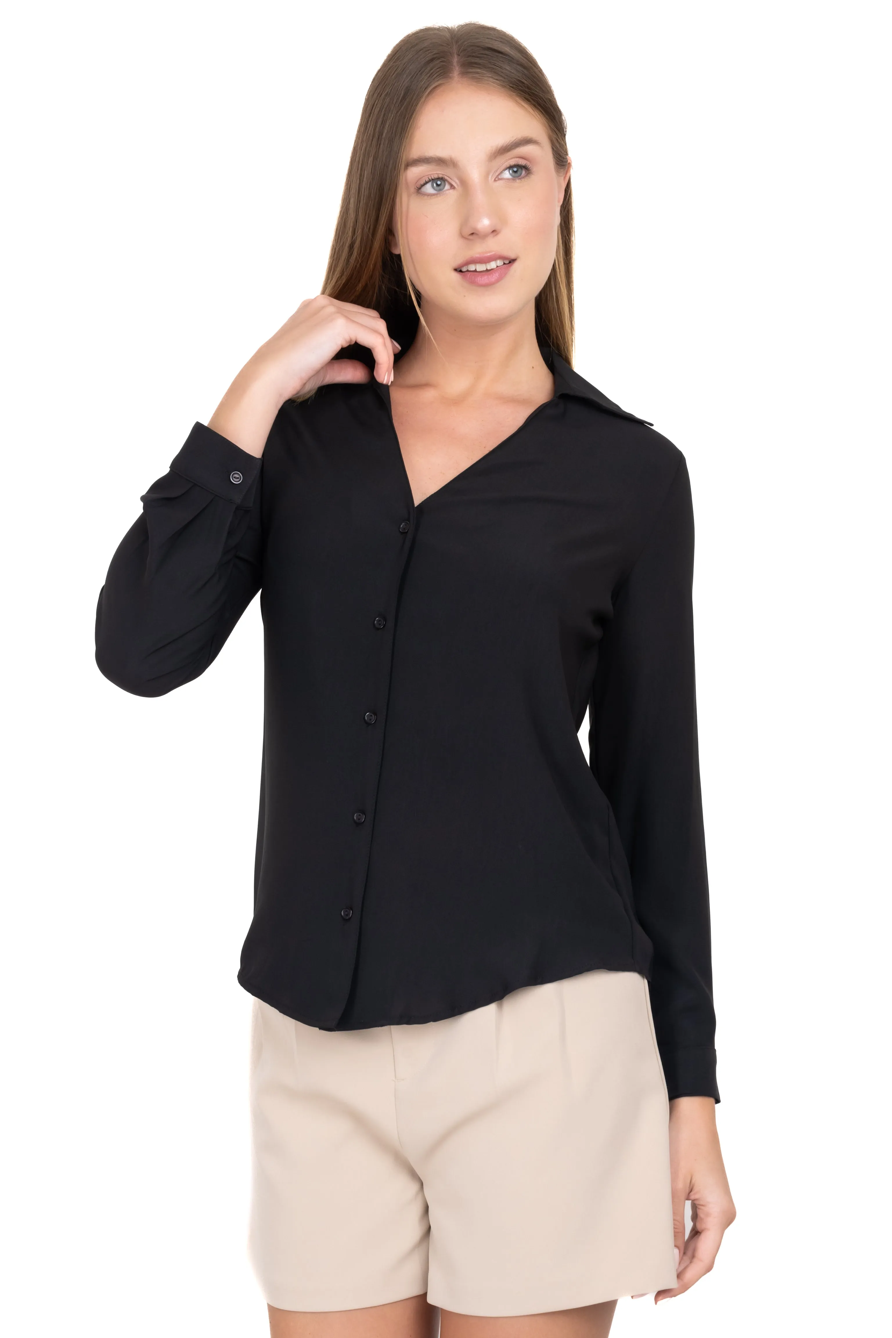 Camisa lisa escote v sold by Shasa product image thumbnail 2