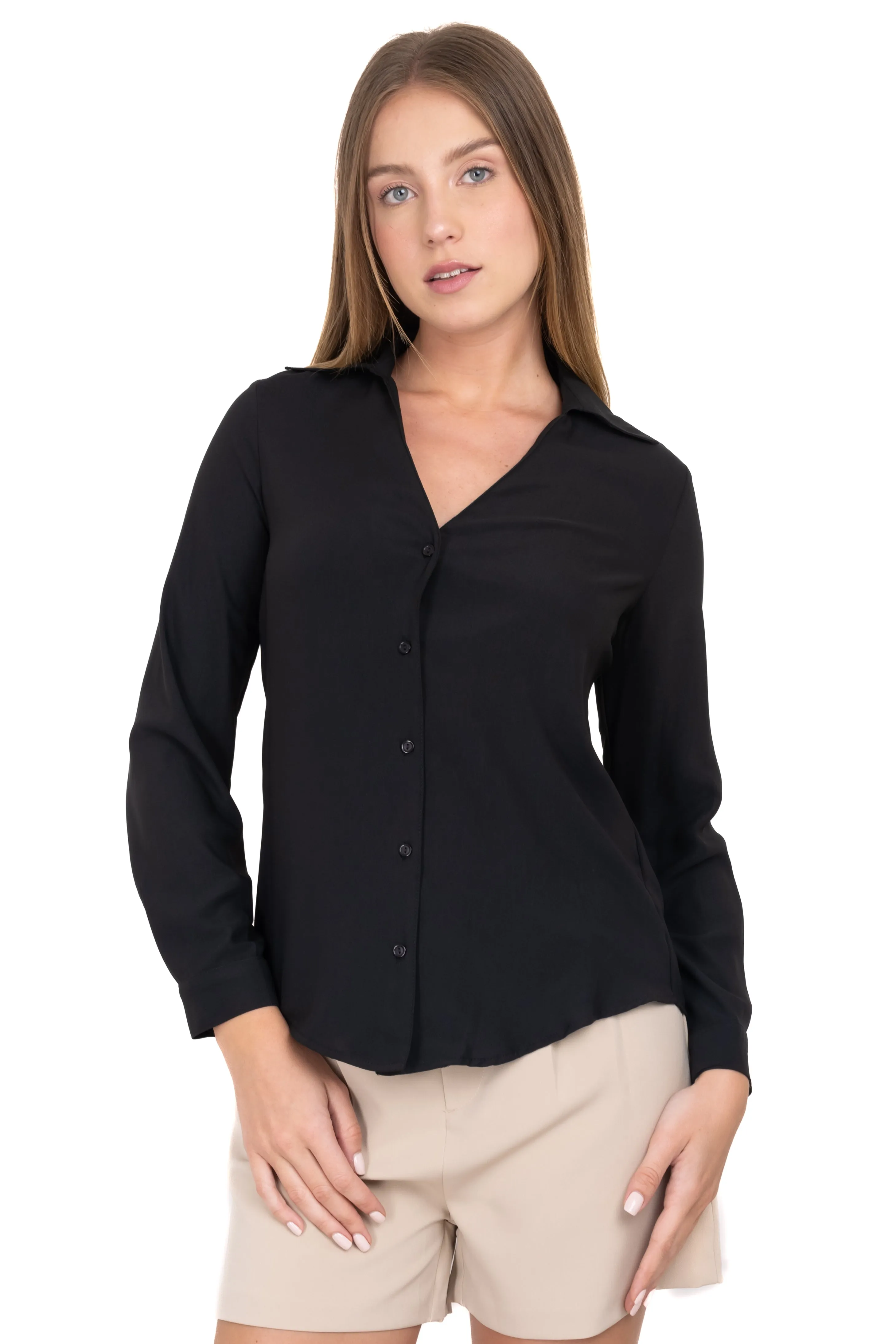 Camisa lisa escote v sold by Shasa