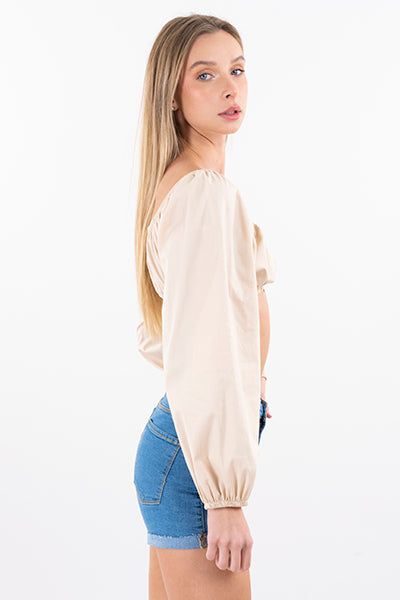 Blusa crop elástico manga abullonada sold by Shasa product image thumbnail 3