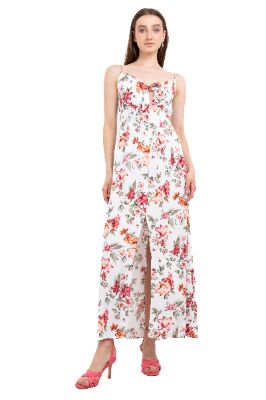 Vestido maxi floral abertura sold by Shasa