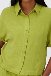 Camisa Crop Manga Corta Lino sold by Shasa