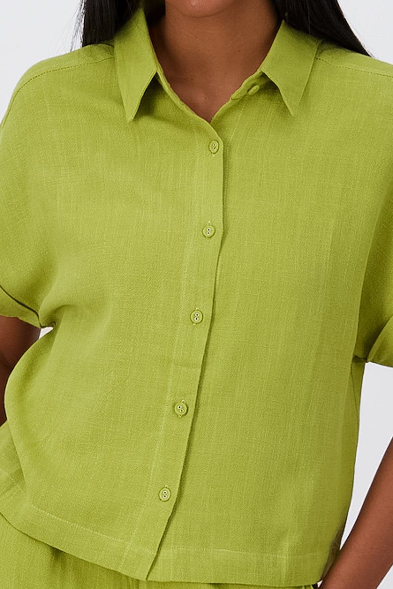 Camisa Crop Manga Corta Lino sold by Shasa product image thumbnail 5