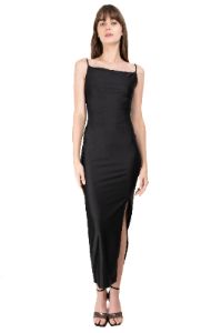 Vestido maxi liso satin sold by Shasa