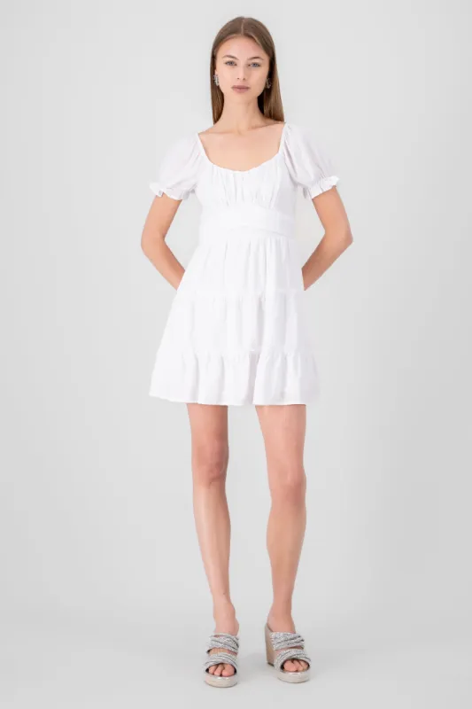 Vestido mini manga corta lisa sold by Shasa