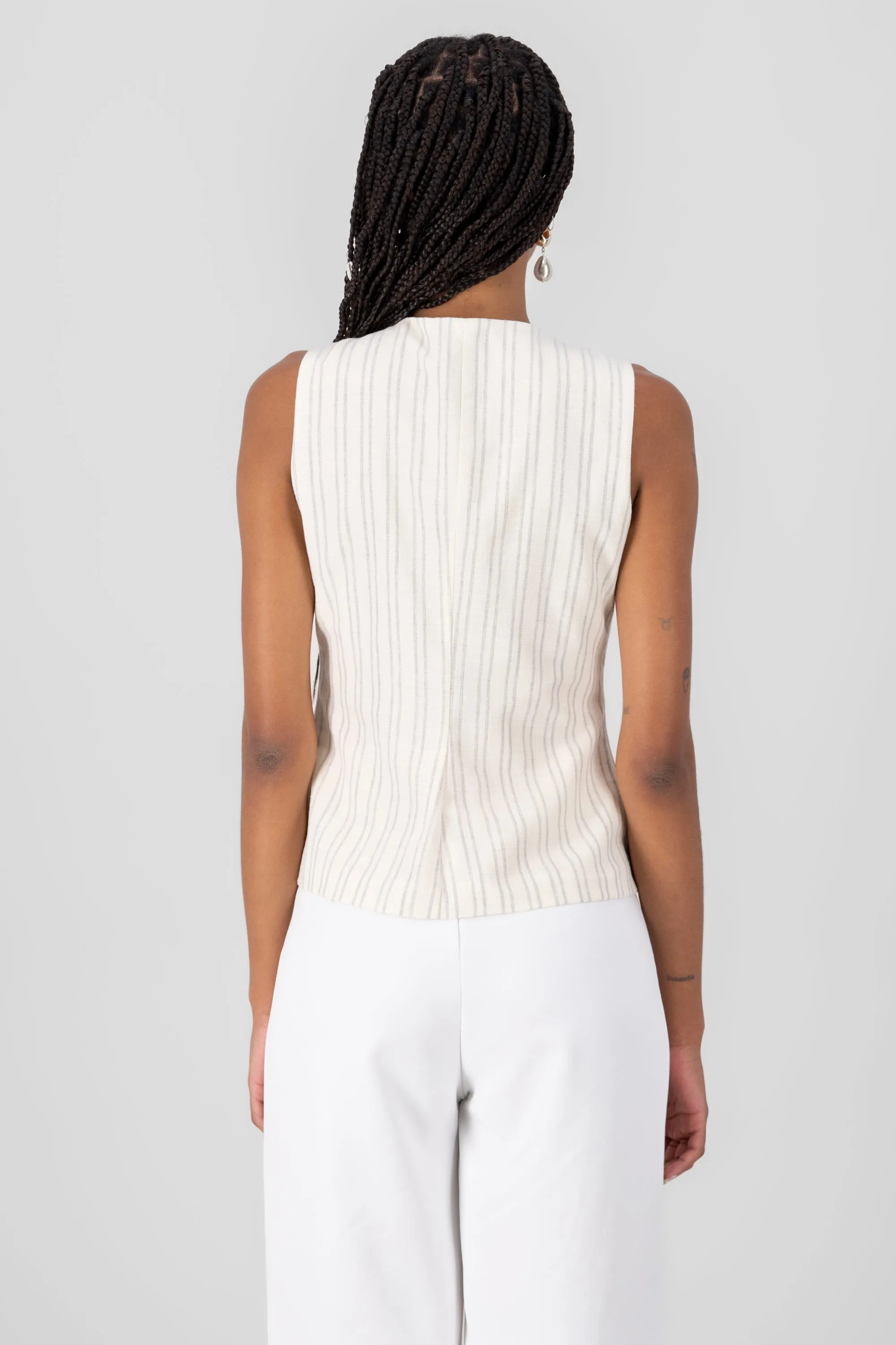 Chaleco sastre lino rayas largo Hypsters sold by Shasa product image thumbnail 4