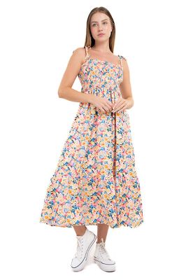 Vestido maxi smock flores sold by Shasa