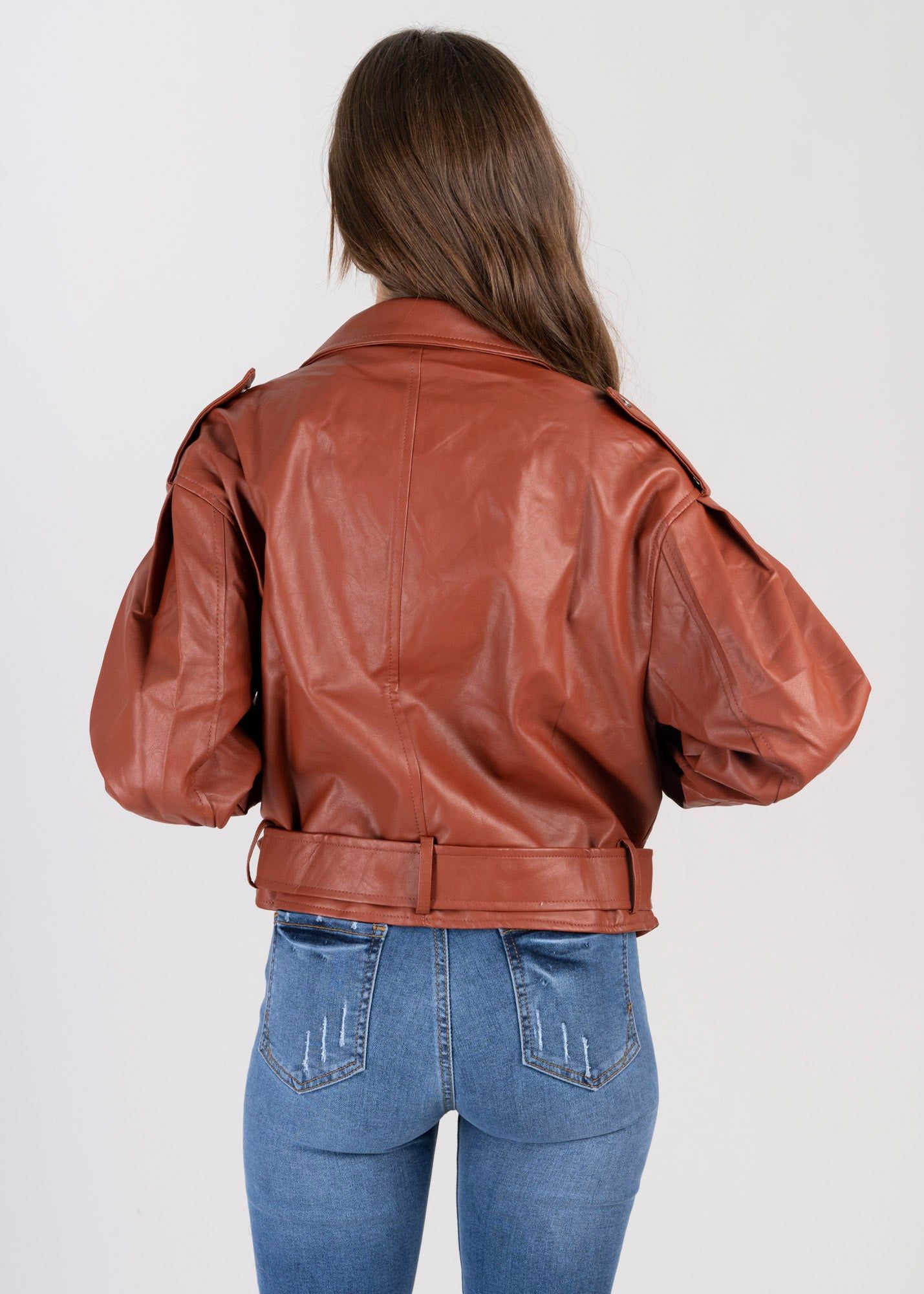 Chamarra biker efecto piel cierre cruzado sold by Shasa product image thumbnail 4