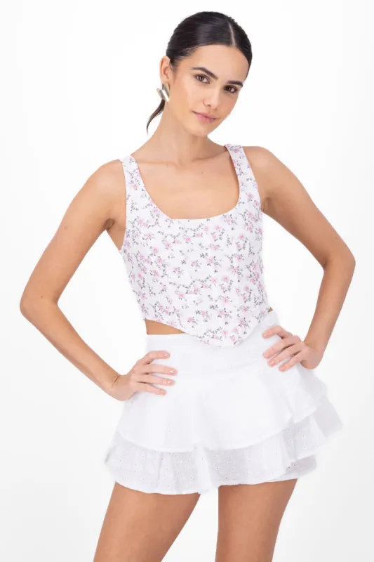 Corset de lace up con estampado de flores sold by Shasa