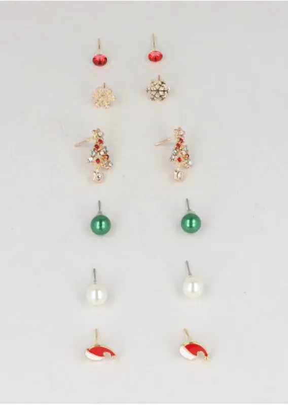 Set 6 Pares Aretes Arbol Navidad sold by Shasa
