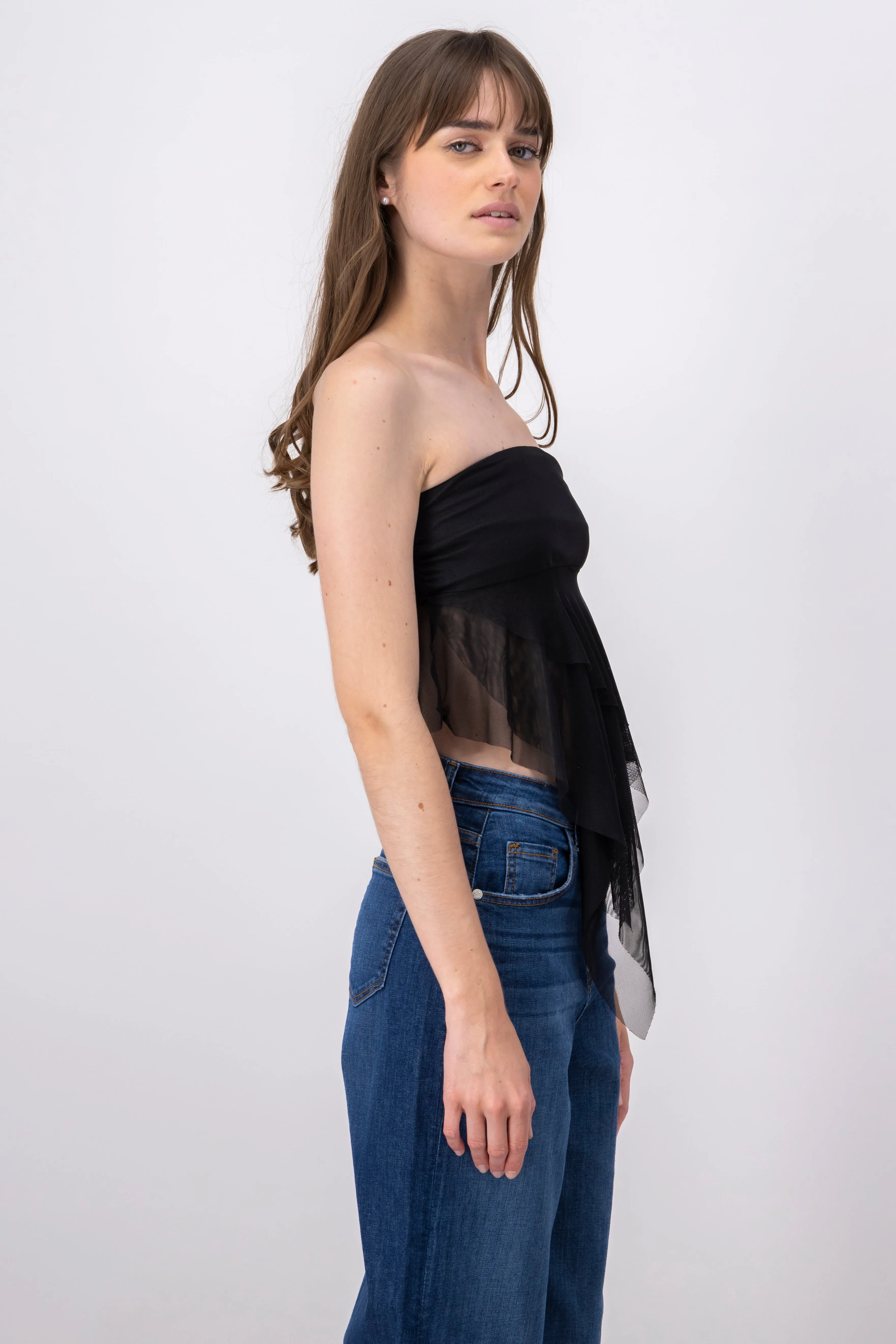 Top strapless mesh irregular sold by Shasa product image thumbnail 3