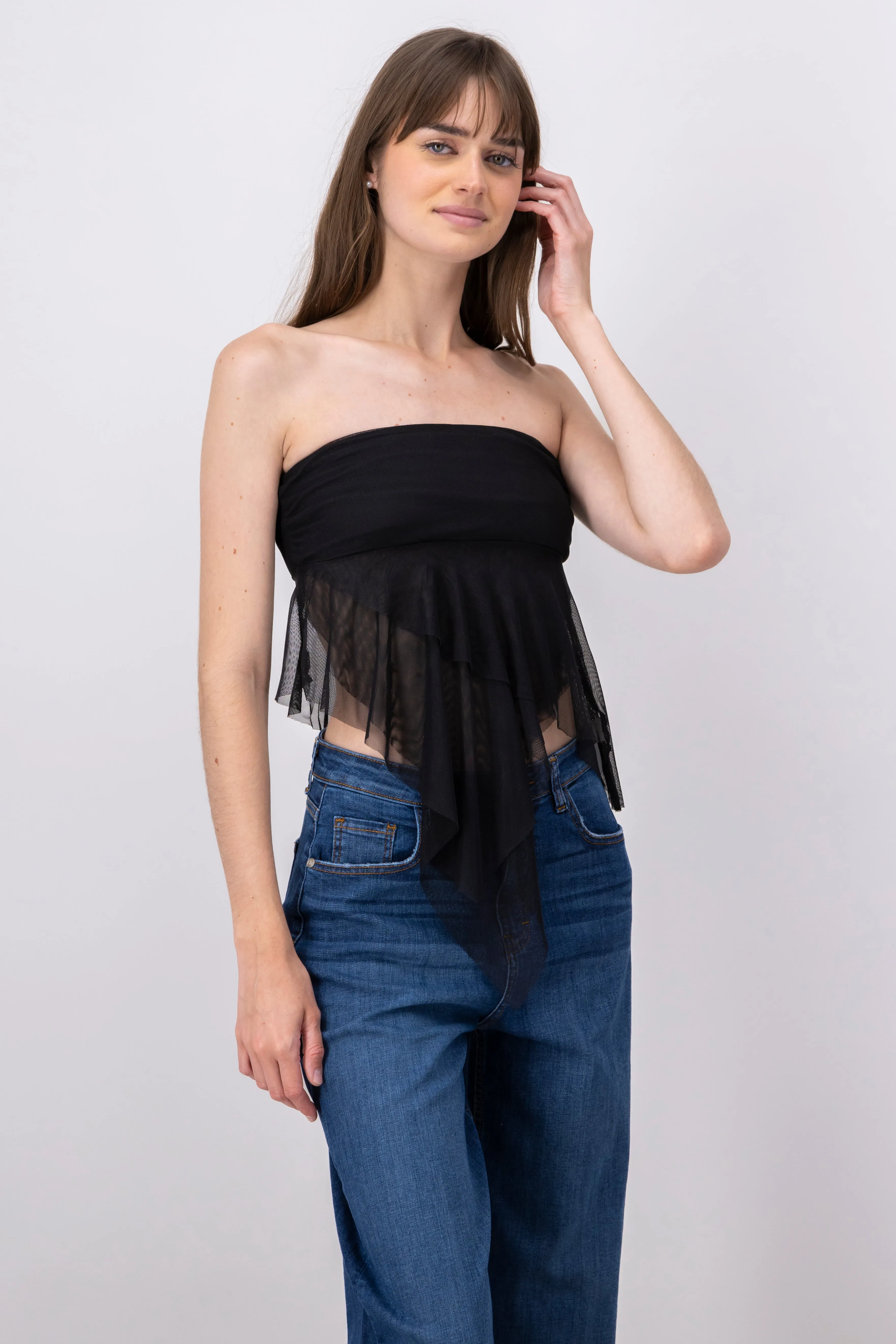 Top strapless mesh irregular sold by Shasa product image thumbnail 2
