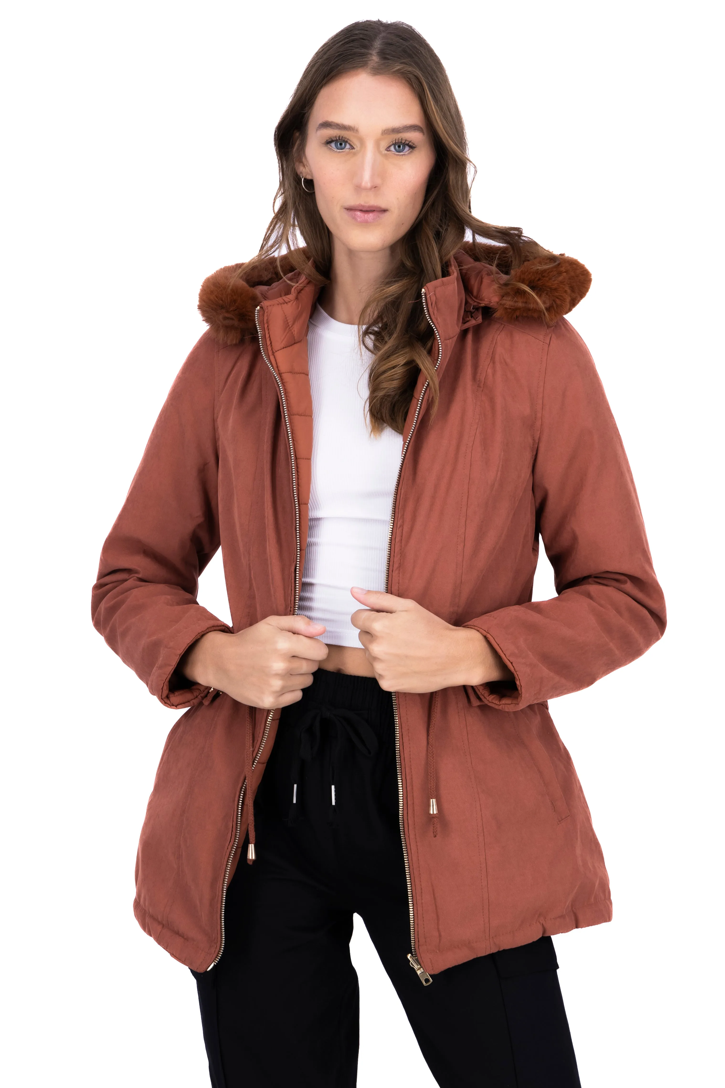 Chamarra larga con gorro sold by Shasa