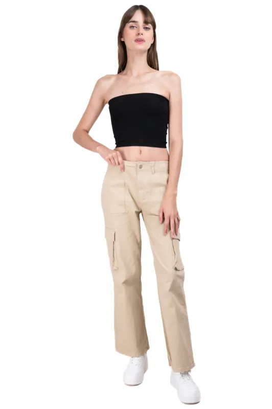 Jeans straight cargo monocolor sold by Shasa