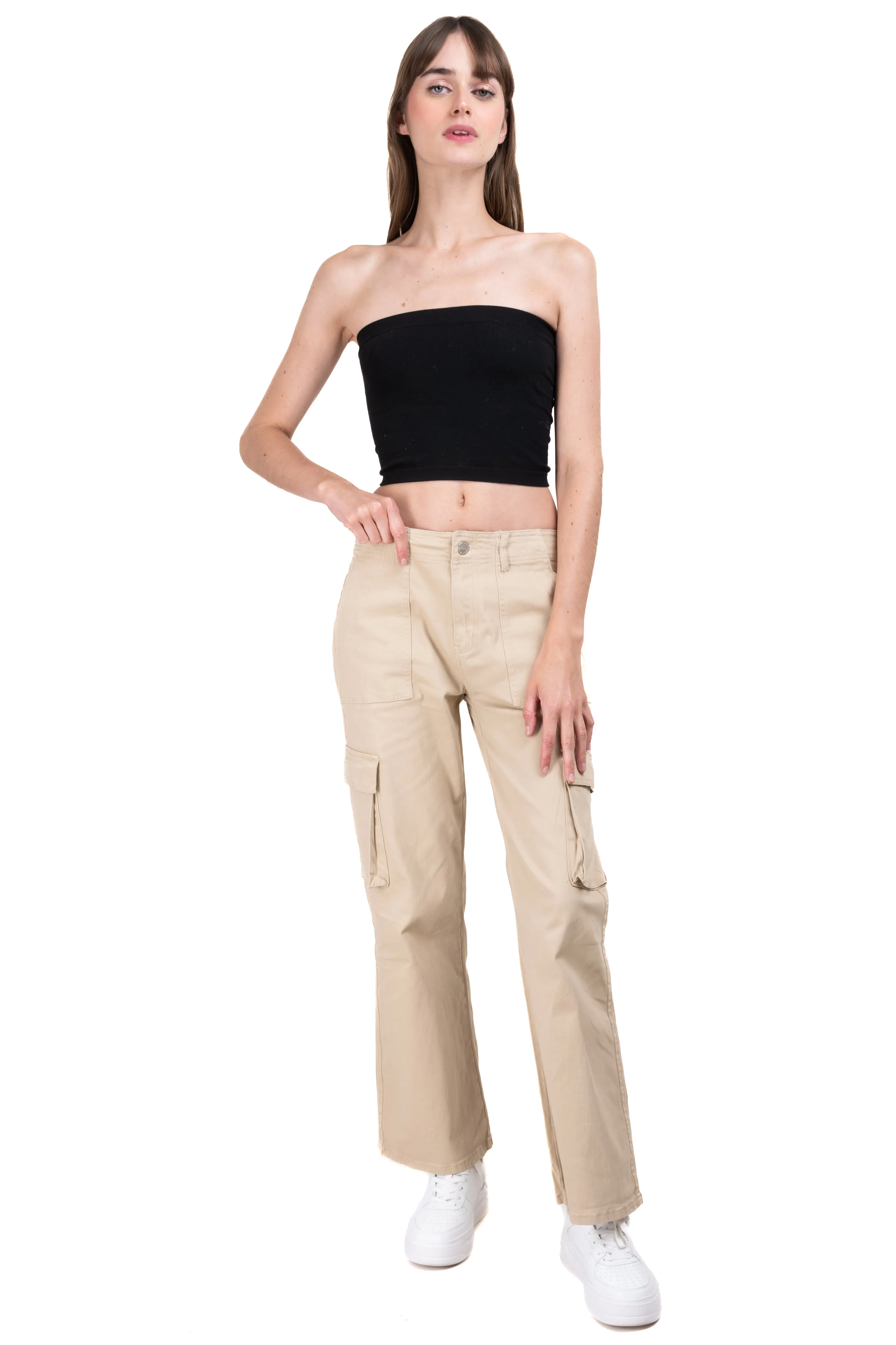 Jeans straight cargo monocolor sold by Shasa