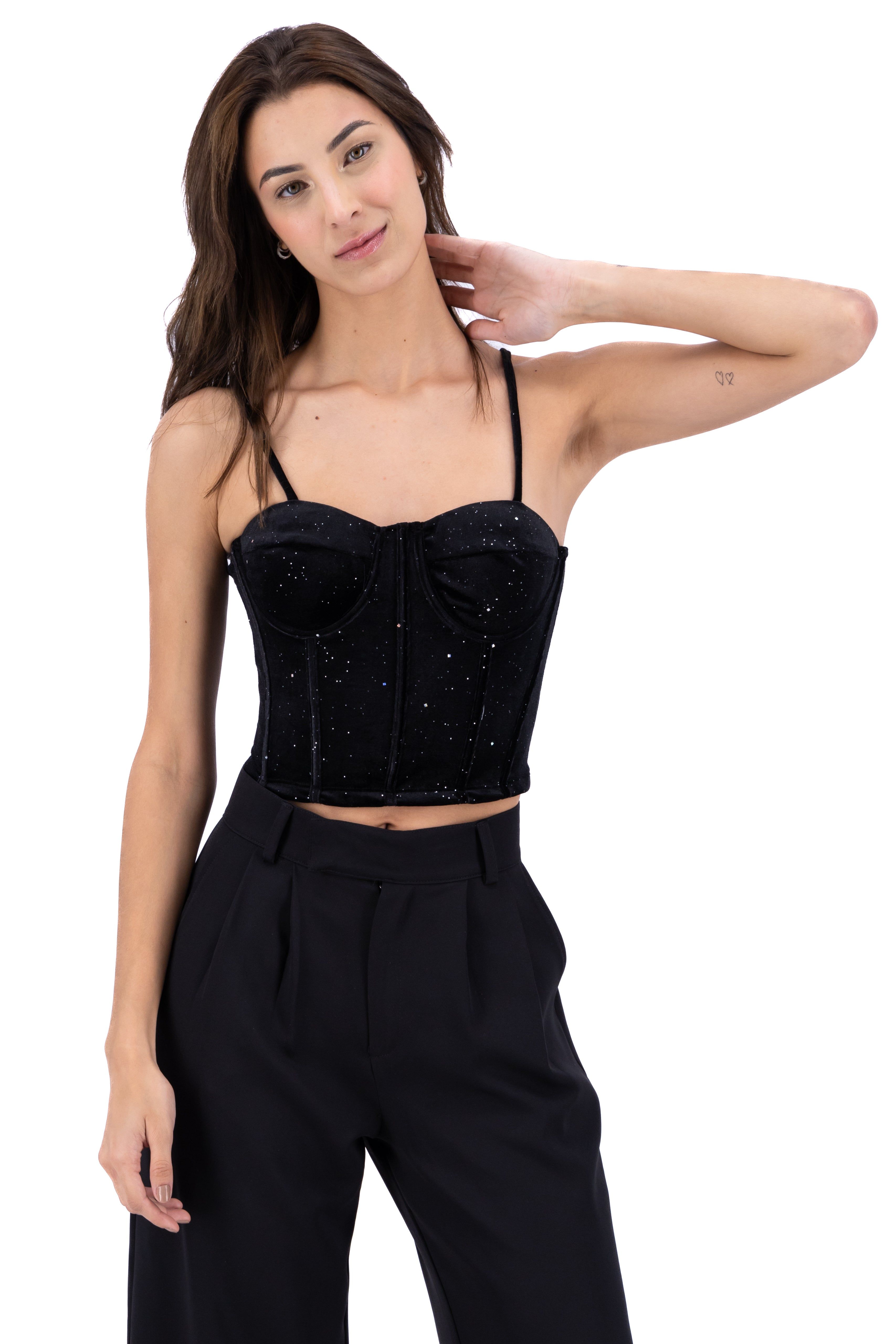 Top bustier de terciopelo con detalle de brillos sold by Shasa product image thumbnail 2