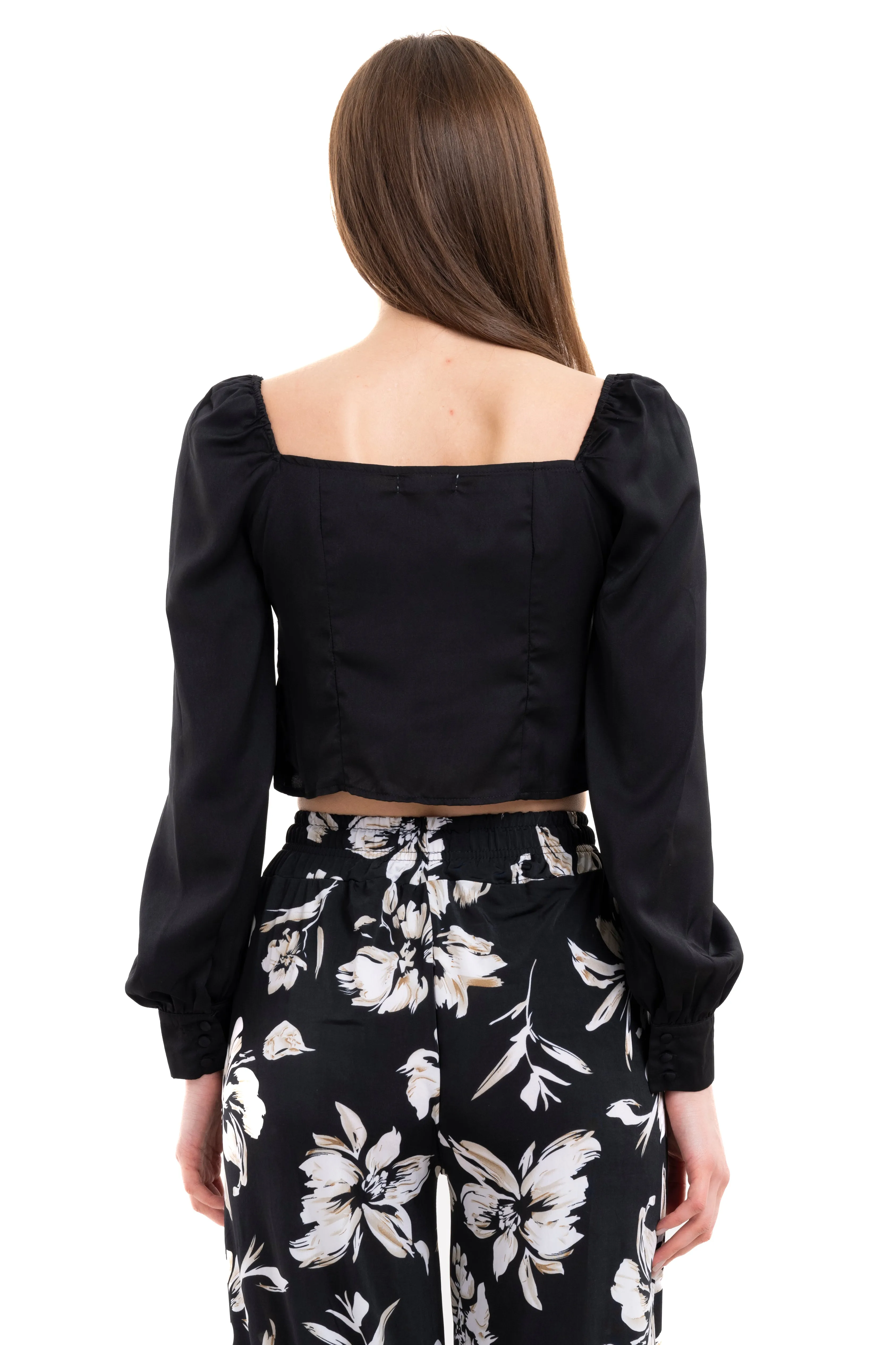 Blusa crop cintas botones sold by Shasa product image thumbnail 4