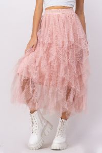 Falda maxi tul ondas sold by Shasa