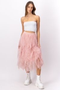 Falda maxi tul ondas sold by Shasa