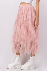 Falda maxi tul ondas sold by Shasa