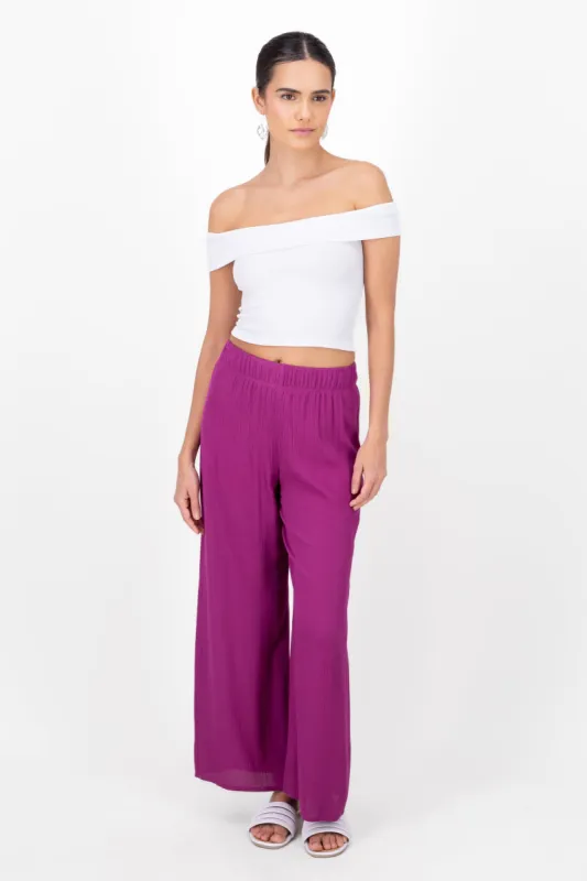 Pantalón Wide Leg Cintura Elástico sold by Shasa