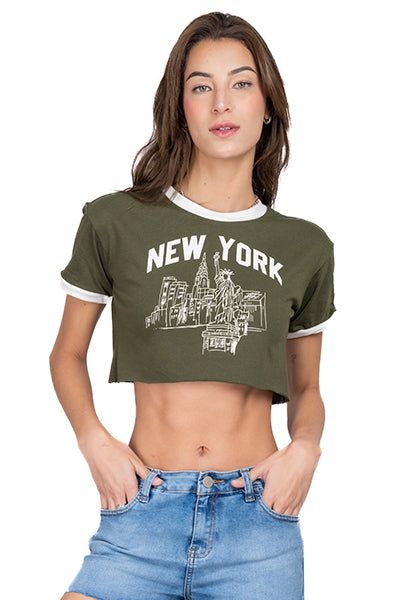 Playera crop nueva york sold by Shasa