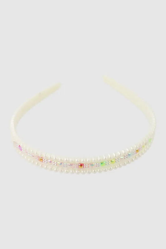 Diadema Plástico Perlas Brillos sold by Shasa