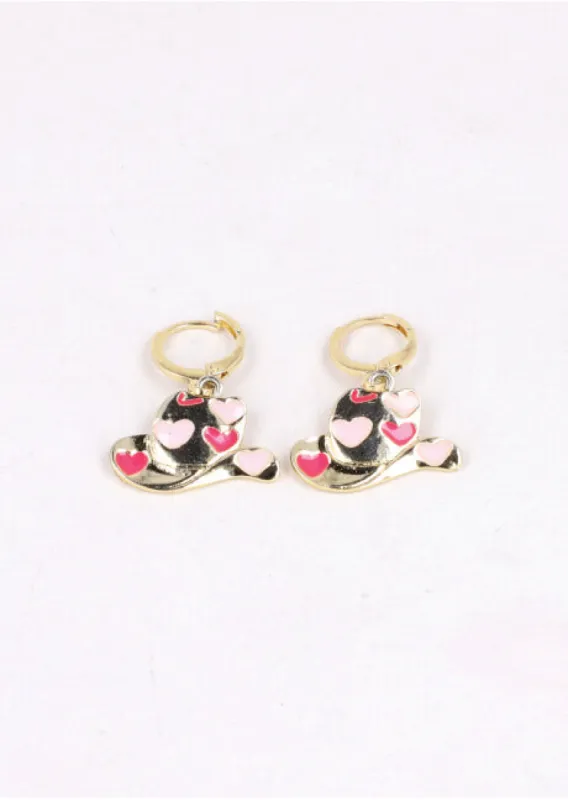 Arracadas Sombrero Corazones sold by Shasa