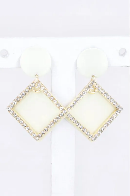 Aretes Cuadro Brillos sold by Shasa