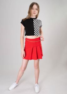 Falda Mini Tableada Lateral Detalle Cadena sold by Shasa