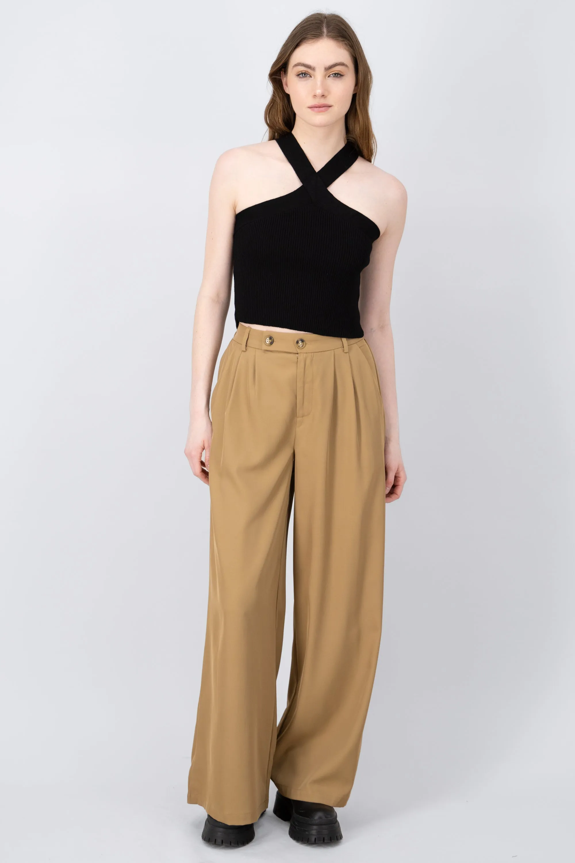 Pantalon recto wideleg doble boton hypsters sold by Shasa