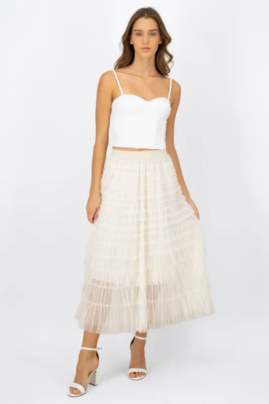 Falda maxi detalle olanes sold by Shasa